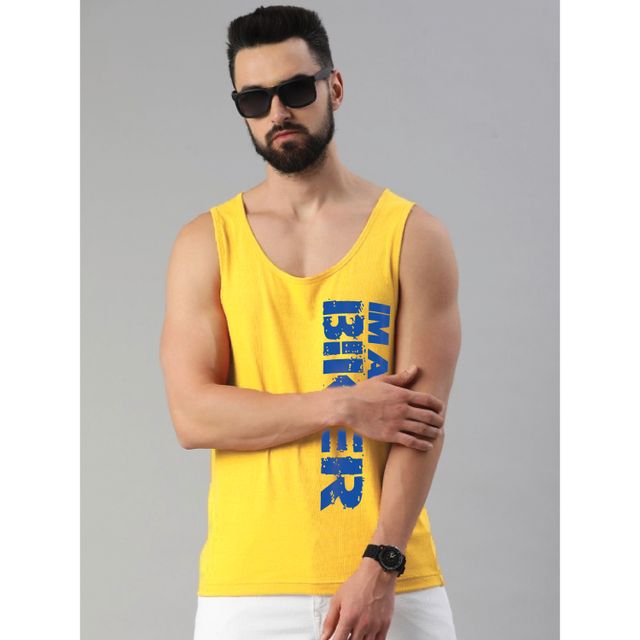 De Tees Men's Sleeveless T-shirt | Yellow - L
