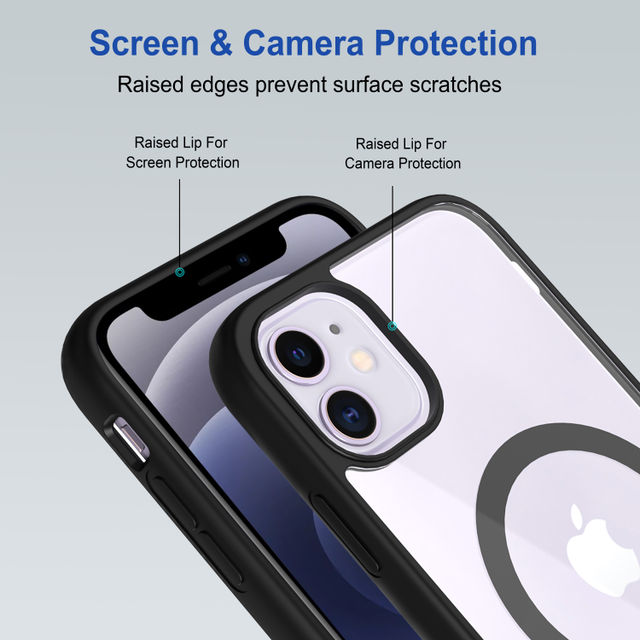 Zapcase Back Cover For Apple Iphone 12 (MagSafe-Black)