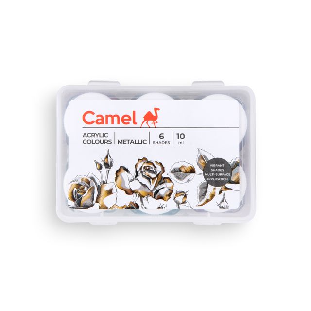 Camel Acrylic Metallic Color 10Ml Each, 6 Shades