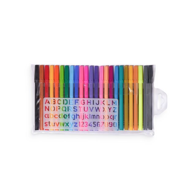 Camel Sketch Pens 24 Shades With Stencil
