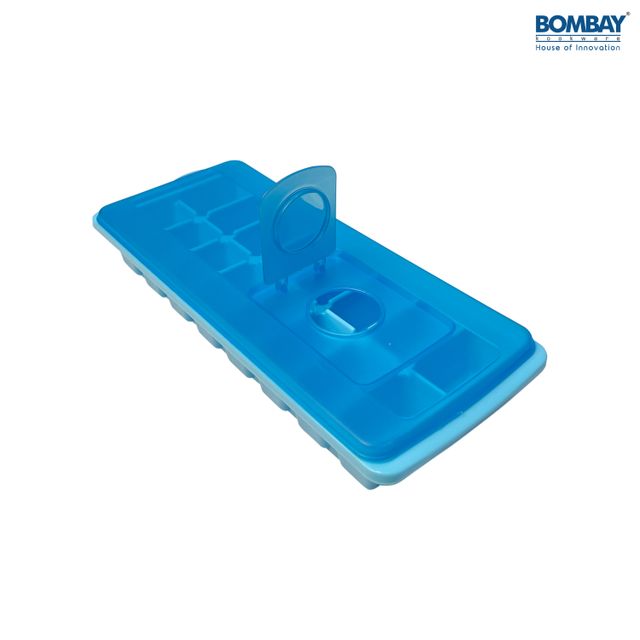 Rectange Ice Cube Tray With Removable Lid Plastic 16 Cubes Tray (Blue)