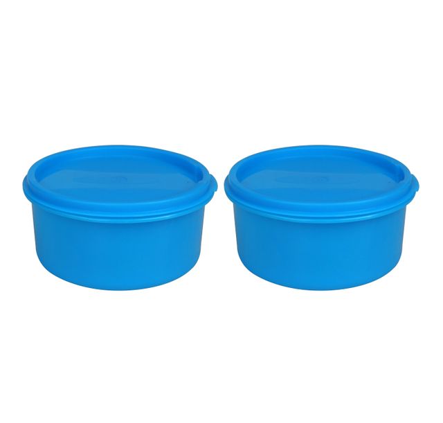 Princeware Store Fresh Round Container Set of 2 Pieces 650 ml Each- Blue 1 pc X 2 Combo