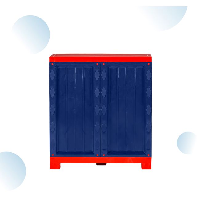 Avro Furniture Star Plastic Almirah | Cabinet Red & Blue