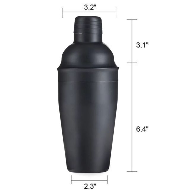 Happyware Cocktail Shaker | 750 ml With Peg Measure - Matte Black