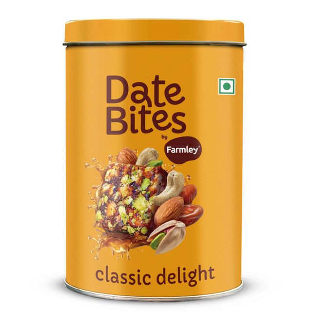 Farmley Classic Delight Date Bites Dry Fruit Burfi - Dates, Almonds, Cashews, Pistachios, Ghee