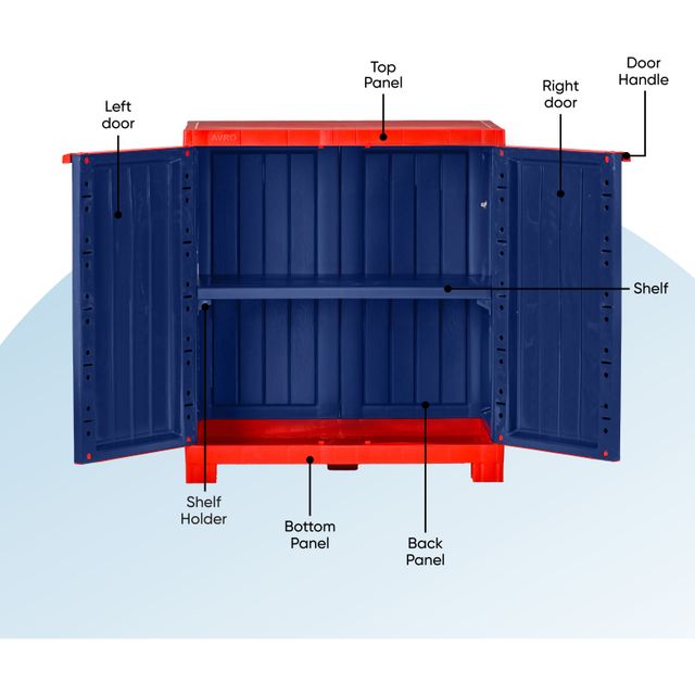 Avro Furniture Star Plastic Almirah | Cabinet Red & Blue