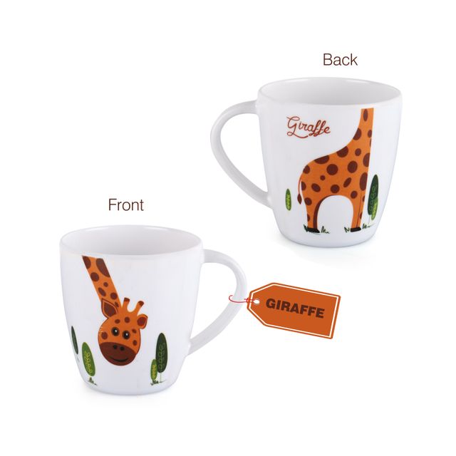 Cello Melamine Joycee Mugs, 200ml, Giraffe design(Set of 4) |