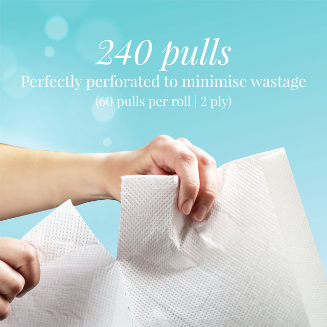 Origami 2 Ply Kitchen Tissue Paper Roll - 60 Pulls Per Roll 1 pc Combo