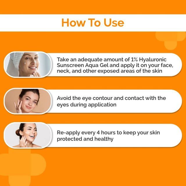 The Derma Co 1% Hyaluronic Sunscreen Aqua Ultra Light Gel With SPF 50 PA++++ For Broad Spectrum UVA UVB & Blue Light Protection