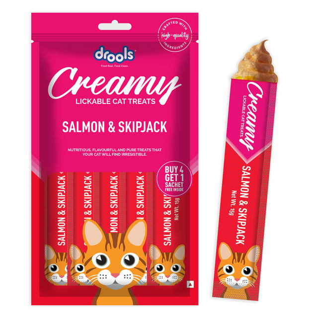 Drools Creamy Lickable Cat Treat Salmon&Skipjack 5 Sticks