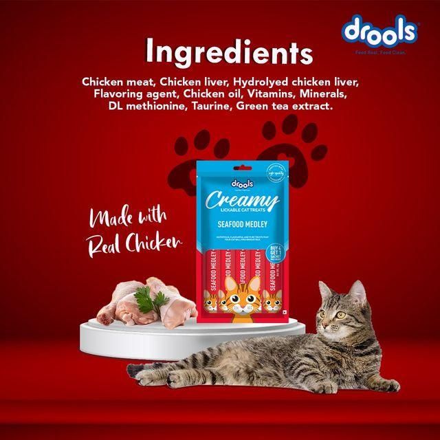 Drools Creamy Lickable Cat Treat Seafood Medley 5 Sticks