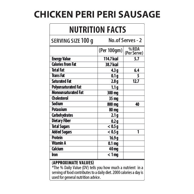 Bon Appetit Chicken Peri Peri Sausage