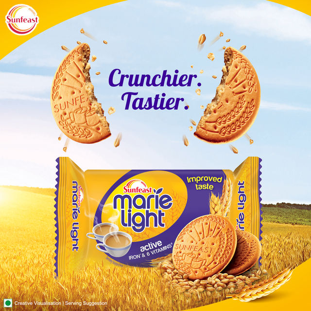 Sunfeast Light Active Plain Marie Biscuits with Iron and 6 Vitamins | Trans Fat-free