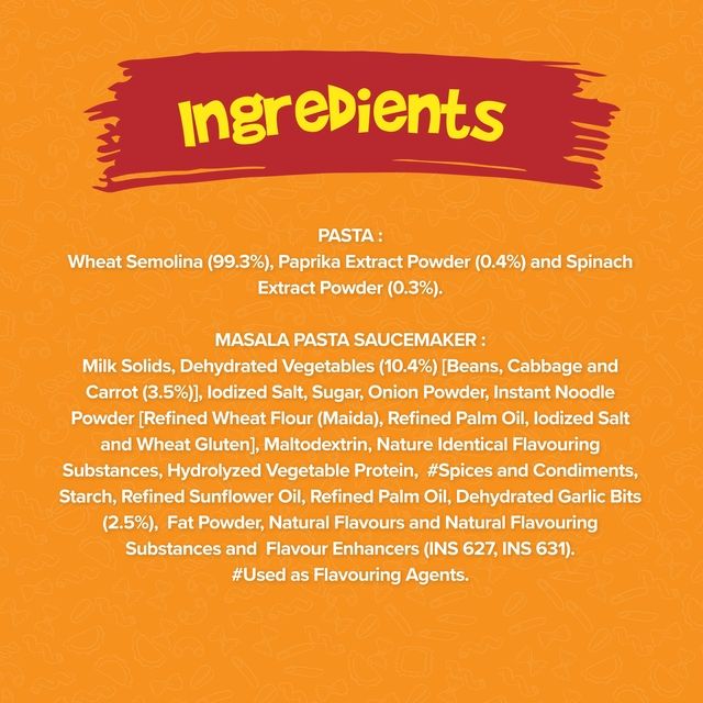 YiPPee! 100% Suji Tricolor Masala Pasta