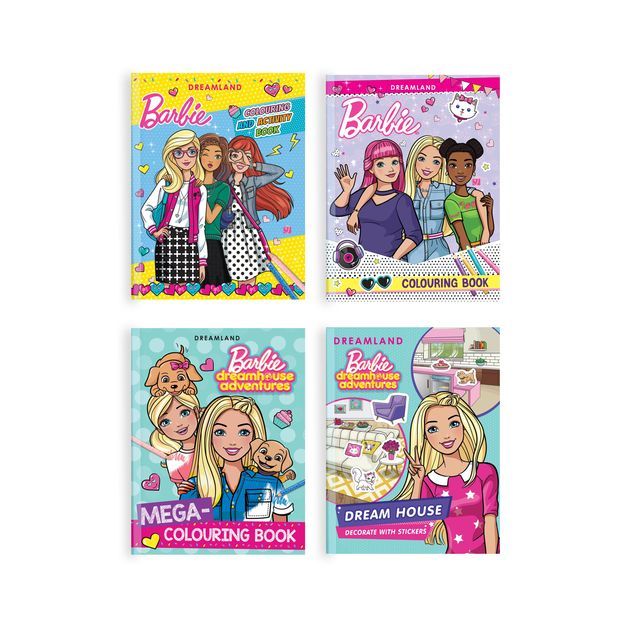 Dreamland Barbie Colouring and Activity Books Pack of 4 | Gift for kid | Gift Pack | Barbie Book Set, 160 Pages