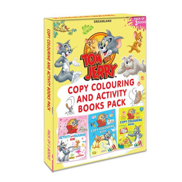 Dreamland Tom and Jerry Copy Colouring and Activity Books Set of 3 Kid Book | Gift Pack | Colouring Book, 104 Pages