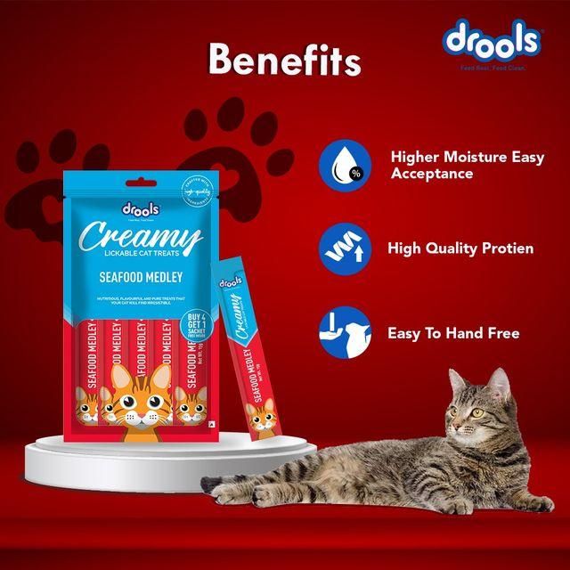 Drools Creamy Lickable Cat Treat Seafood Medley 5 Sticks