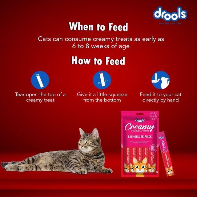 Drools Creamy Lickable Cat Treat Salmon&Skipjack 5 Sticks