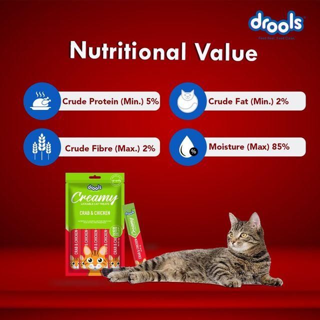 Drools Creamy Lickable Cat Treat Crab & Chicken 5 Sticks