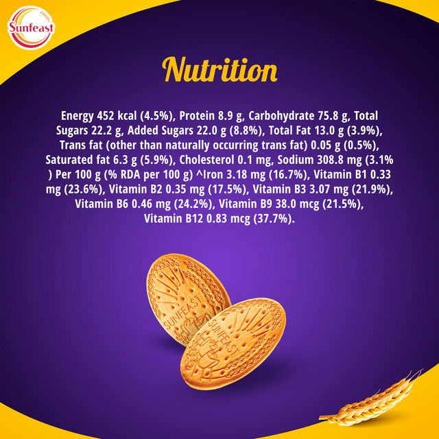 Sunfeast Light Active Plain Marie Biscuits with Iron and 6 Vitamins | Trans Fat-free