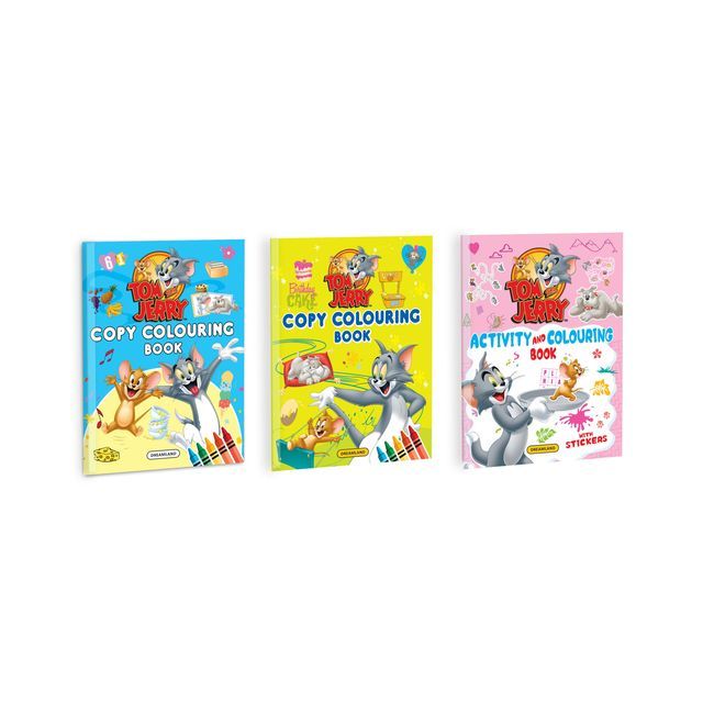 Dreamland Tom and Jerry Copy Colouring and Activity Books Set of 3 Kid Book | Gift Pack | Colouring Book, 104 Pages