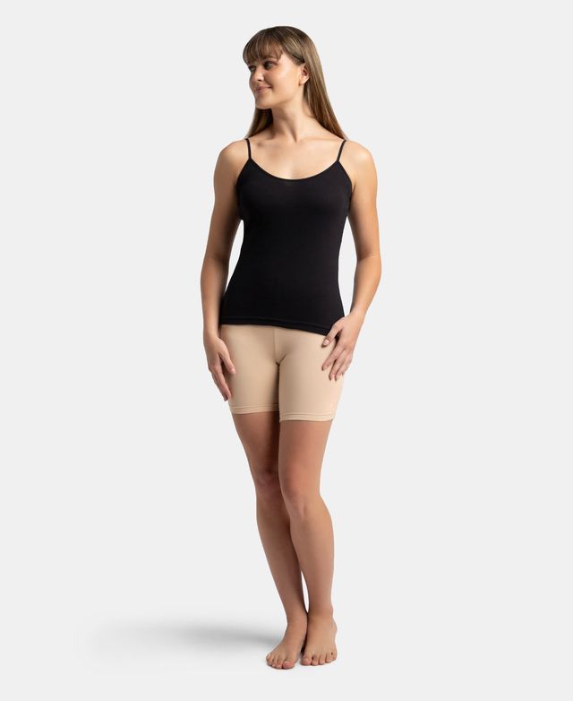 Jockey 1487 Women's Super Combed Cotton Rib Camisole|Adjustable Straps | Black-S