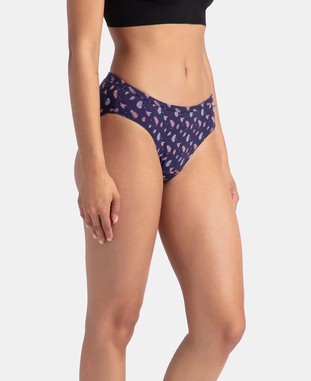 Jockey 1410 Women's Medium Coverage Super Combed Cotton Bikini (PO3, Assorted)