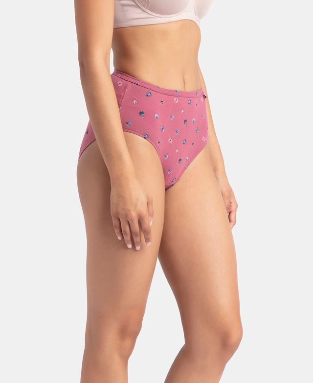 Jockey 1406 Women's Super Combed Cotton Mid Waist Hipster Panty|PO3 | Multicolor Dark assorted-S