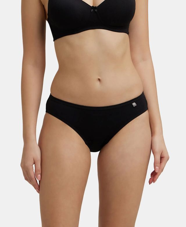 Jockey 1410 Women's Super Combed Cotton Bikini Panty|PO3 | Multicolor Dark assorted-XL