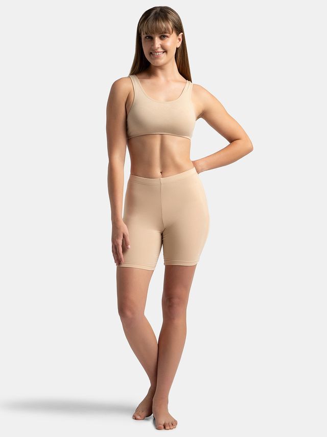 Jockey 1529 Women's Super Combed Cotton Mid Waist Shorties|Concealed Waistband | Skin-L