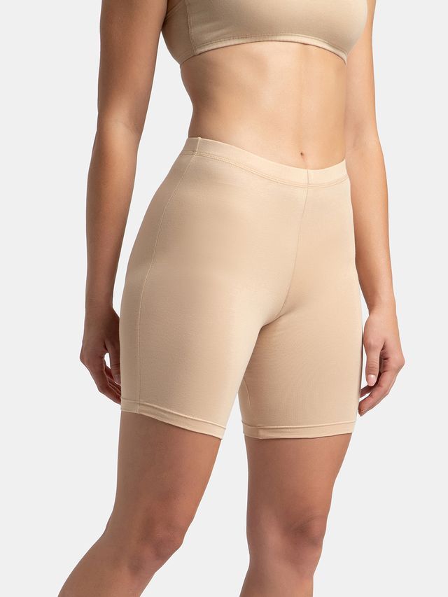 Jockey 1529 Women's Super Combed Cotton Mid Waist Shorties|Concealed Waistband | Skin-L