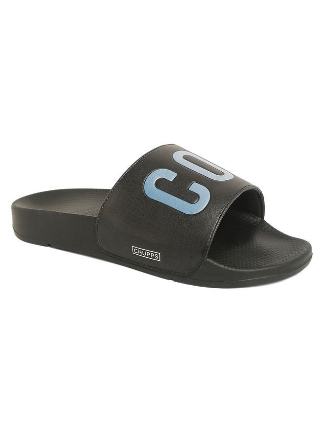 Chupps Men's Cool Vibes Black: Ombre Blue Flip Flops - UK7