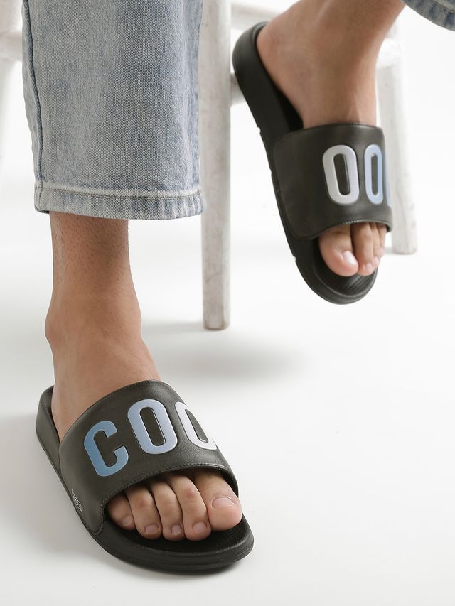 Chupps Men's Cool Vibes Black: Ombre Blue Flip Flops - UK7