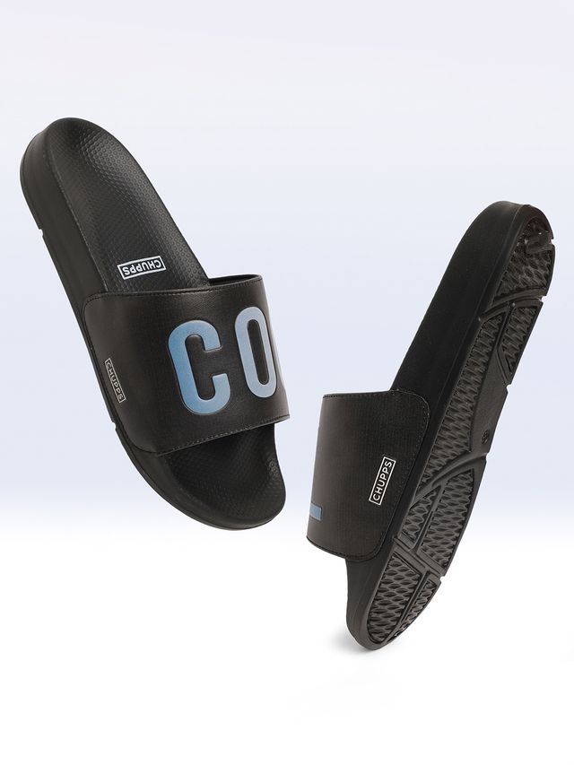Chupps Men's Cool Vibes Black: Ombre Blue Flip Flops - UK7