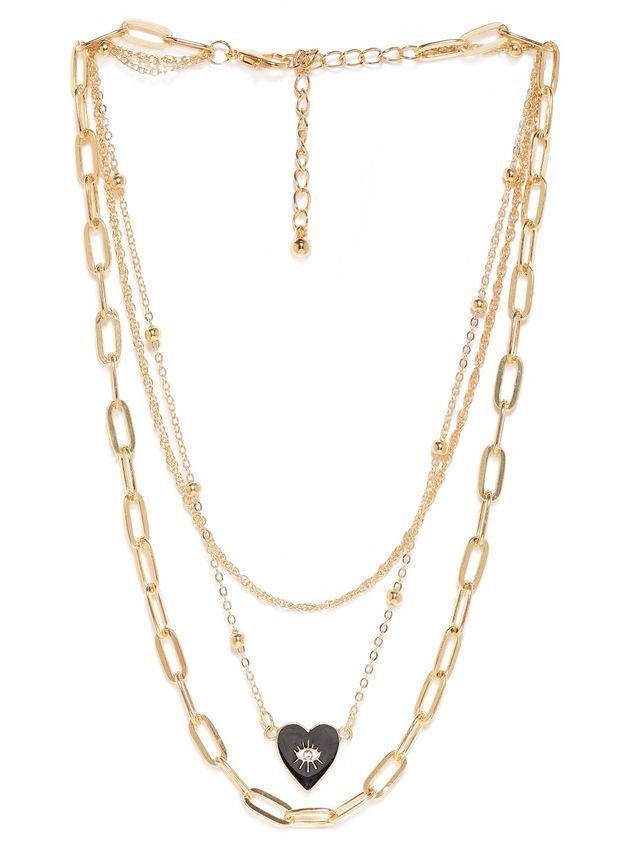 Rubans Voguish Multi Crystal & Charm Beaded Necklace