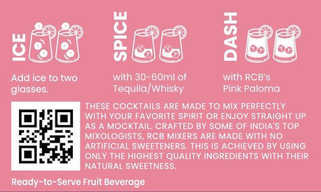 Dash Of Rcb Organic Pink Paloma Cocktail Mixer