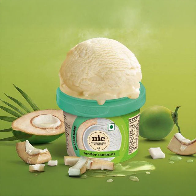 NIC Tender Coconut Ice Cream Cup | No Added Sugar