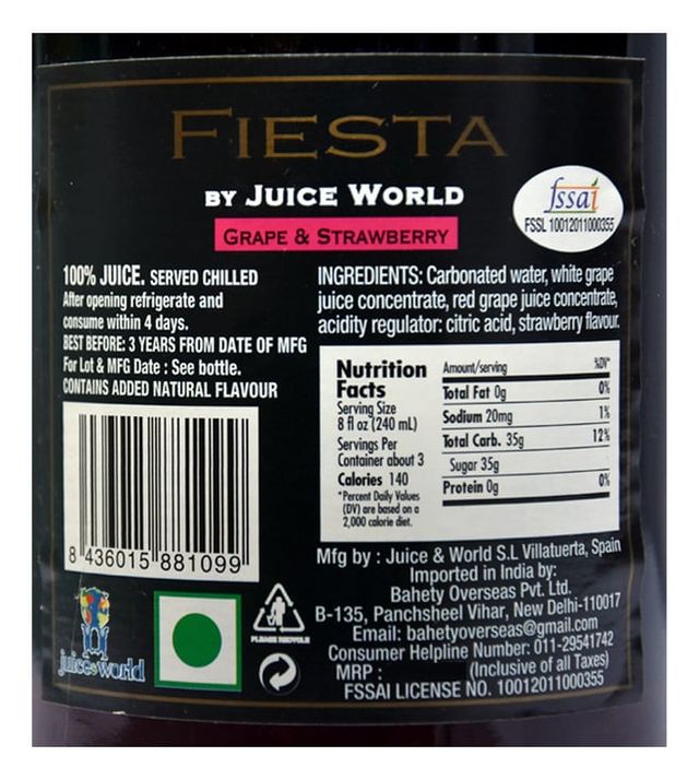 Fiesta White Grape and Red Grape Sparkling Juice