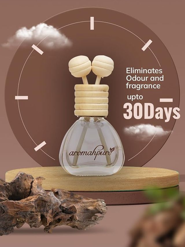 Aromahpure Car Perfume Vent Clip with Reed Stick | Oudh Fragrance | Last upto 30 days - Pack Of 2 28 ml X 2 Combo