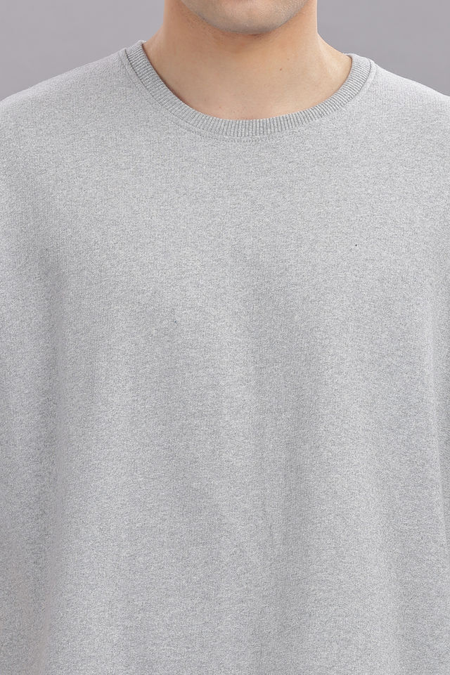 Springman Men Cotton French Terry Oversized T-shirt | Grey - XL