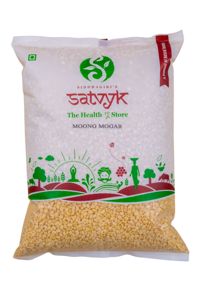 Satvyk Stoneground Unpolished Moong Mogar Dal