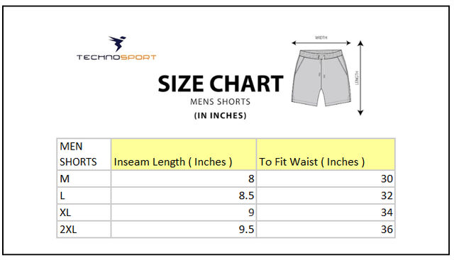 Technosport Men Poly Solid Relax Fit Sports Shorts with ELASTO LITE | Black | M