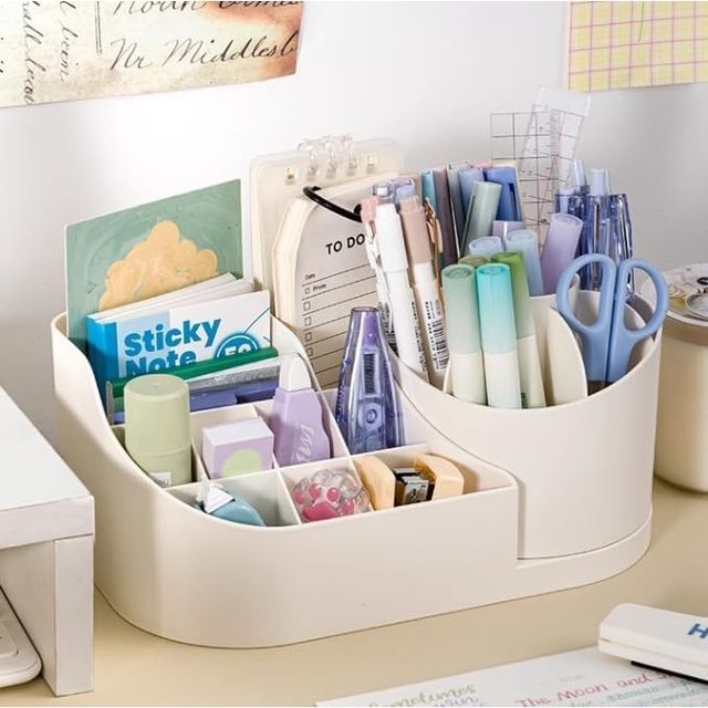 Perpetual Elegant Makeup Organizer with Transparent Drawer for Cosmetics, Skincare (White)