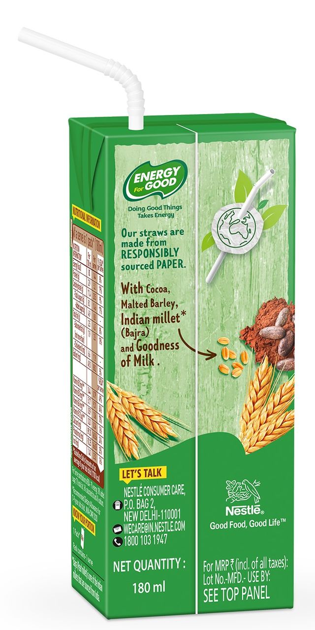 Nestle Milo RTD Malt Drink with Millets- (Chocolate Flavour) Tetra Pack 180 ml Combo