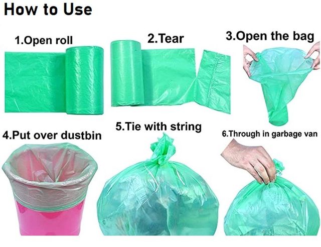 Swachhta First Oxo Bio Degradable Garbage Bags - Green Small | 17 x 19 inch