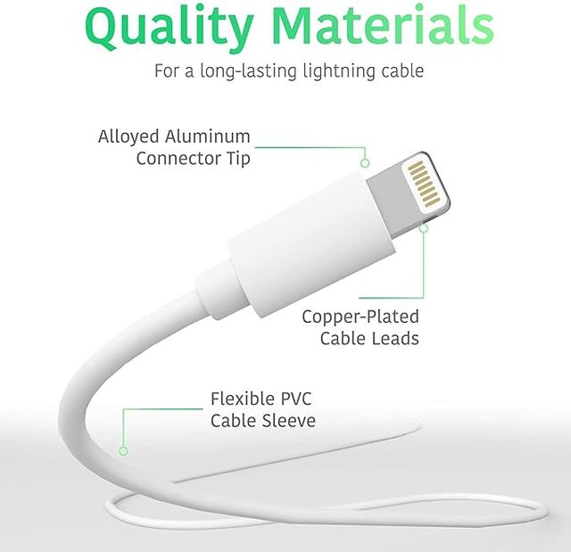 Sounce 6ft Type-C to Lightning 20W Cable | 3A Fast Charging & 480 Mbps Data Sync for iPhone & iPad, White