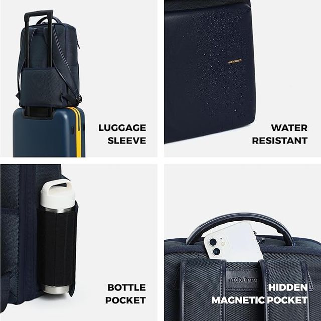 Mokobara Unisex Solid Nylon 23 L Top Handle Laptop Backpack | Blue