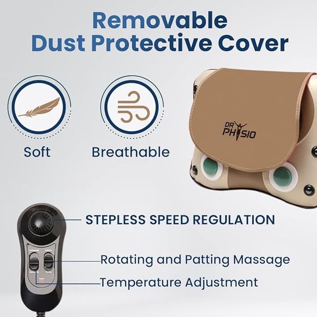 Dr Physio 3D Cushion Massager with HEAT and speed controller for Back Cervical and Neck Pain