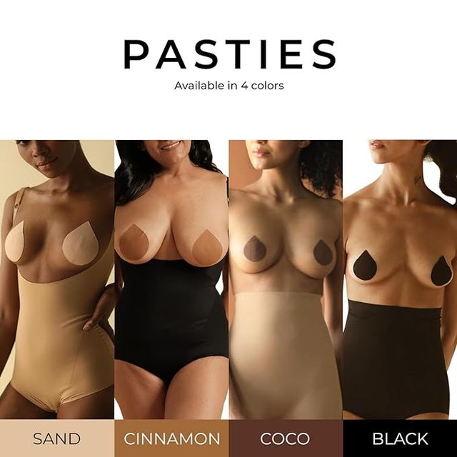 Buttchique Stick-On Pasties For Complete Coverage (Pack Of 10 Pairs, Cinnamon)