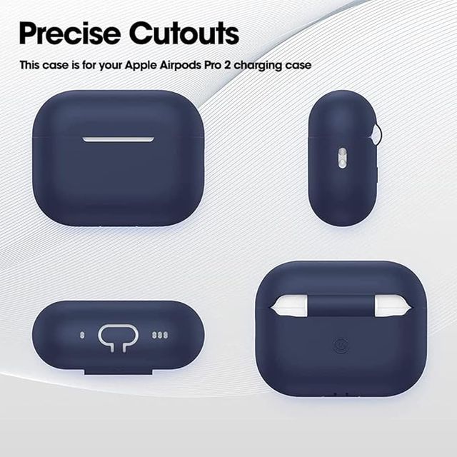 Sounce AirPods Pro 2nd Gen Case Cover | Shockproof Silicone with Keychain & LED Visible | Blue